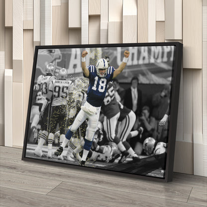Peyton Manning AFC Championship Canvas Art - NFL Colts vs. Patriots