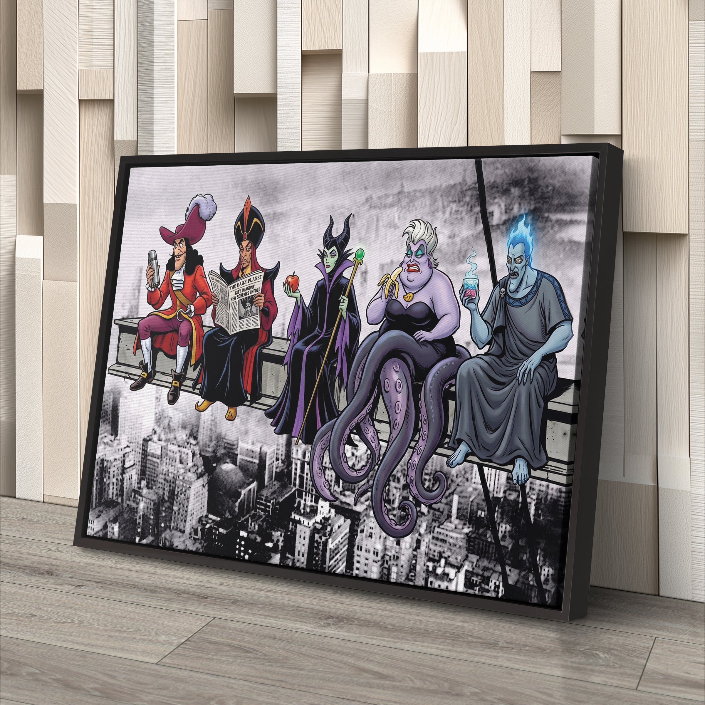 Disney Villains Lunch Atop a Skyscraper Canvas Wall Art – Fenin