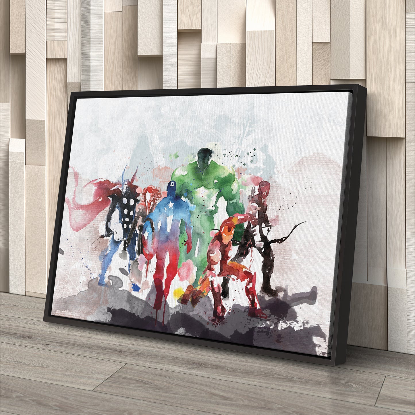 Marvel Avengers Superheroes - Watercolor Painting Canvas Wall Art Decor