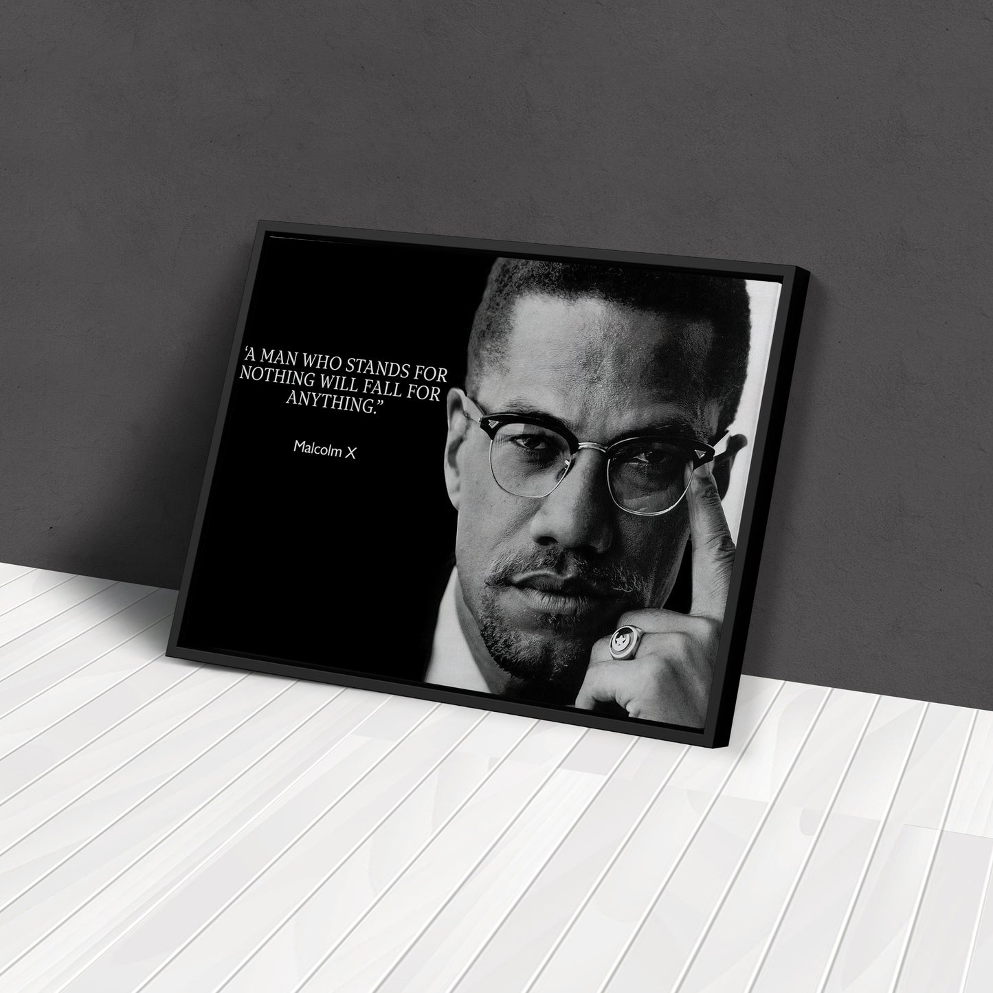 Malcolm X Motivational Quote Canvas Art - Inspirational Wall Decor Print