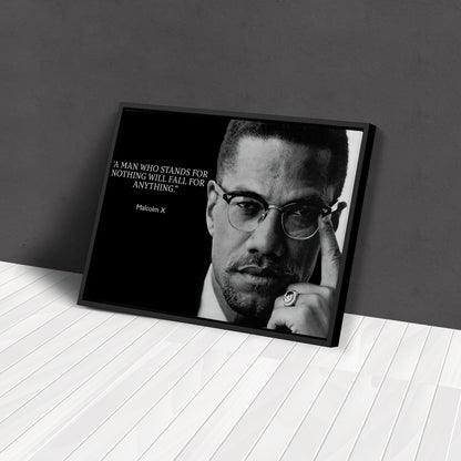 Malcolm X Motivational Quote Canvas Art - Inspirational Wall Decor Print