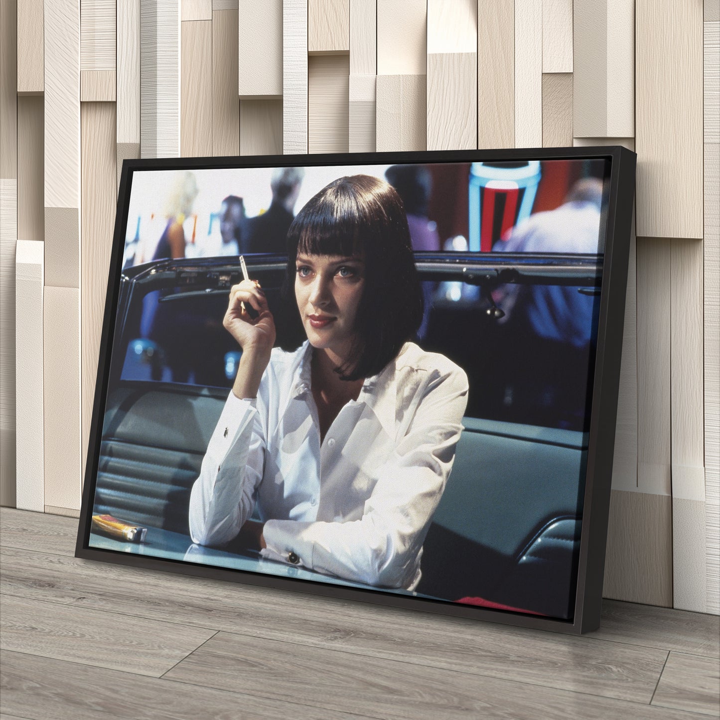Pulp Fiction Uma Thurman Smoking Canvas Art – Legendary Movie Moment Decor
