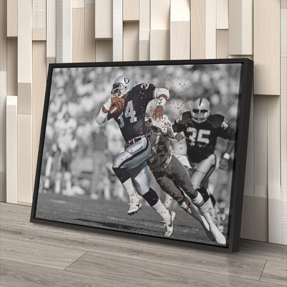Bo Jackson Dodges Tackle Los Angeles Raiders Canvas Wall Art Decor - NFL Action Art