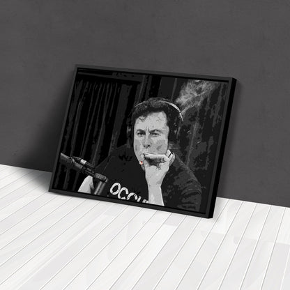 Elon Musk Smoking Canvas Wall Art – Entrepreneur Icon Print for Home