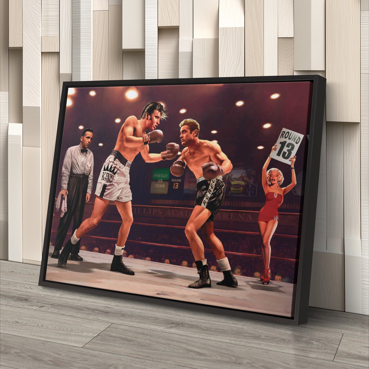 Marilyn Monroe, Elvis Presley & James Dean - Boxing Canvas Wall Art Decor