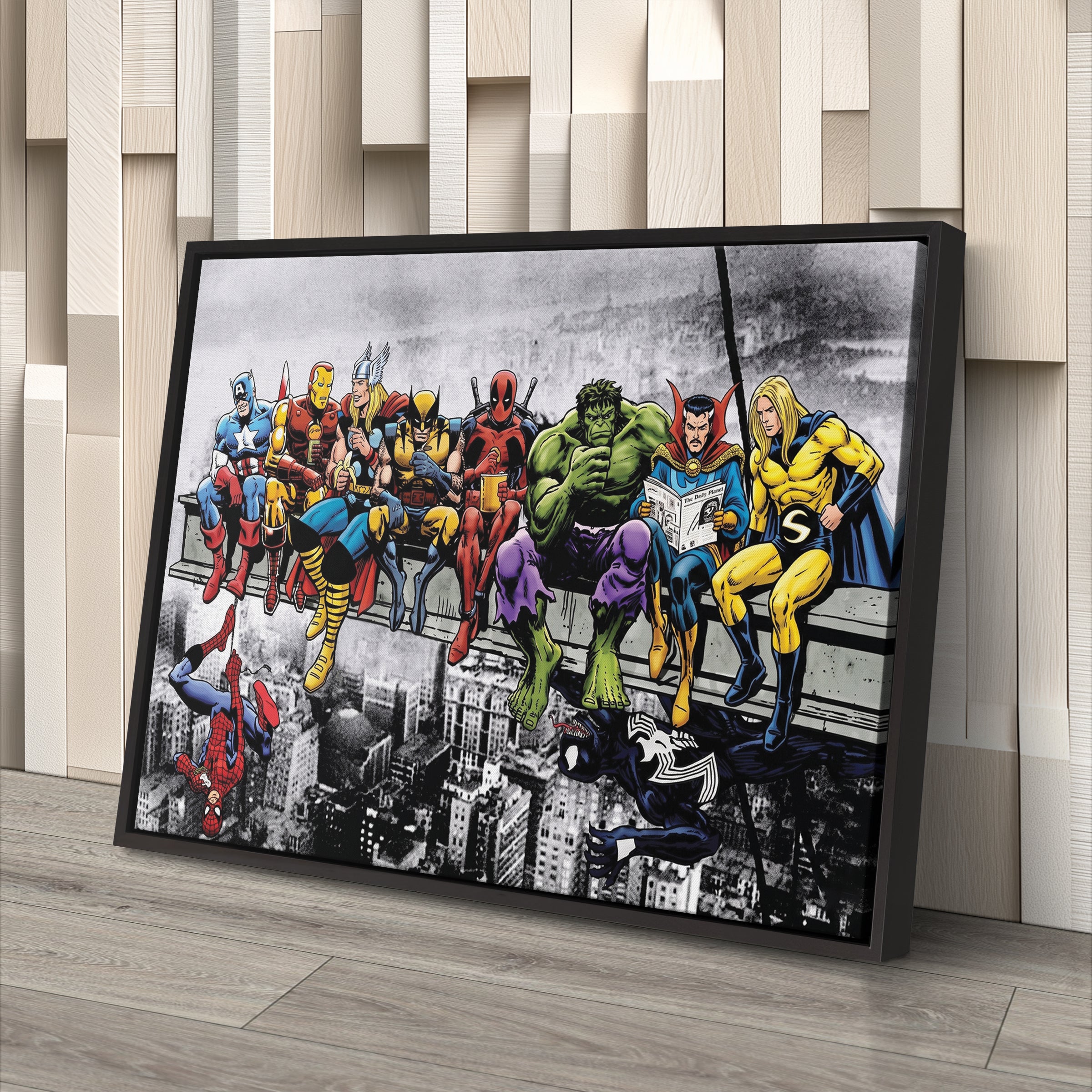 Marvel Superheroes Lunch Atop a Skyscraper Canvas Wall Art – Fenin
