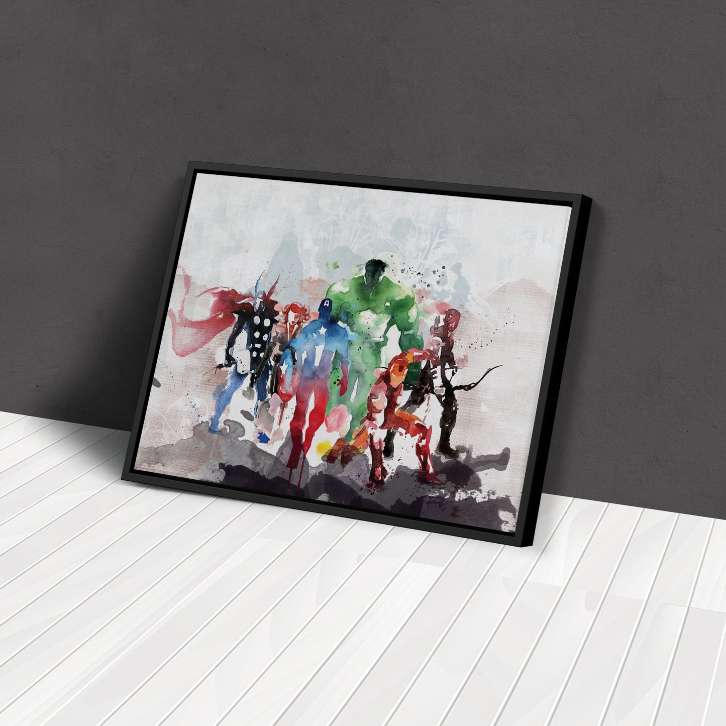 Marvel Avengers Superheroes - Watercolor Painting Canvas Wall Art Decor