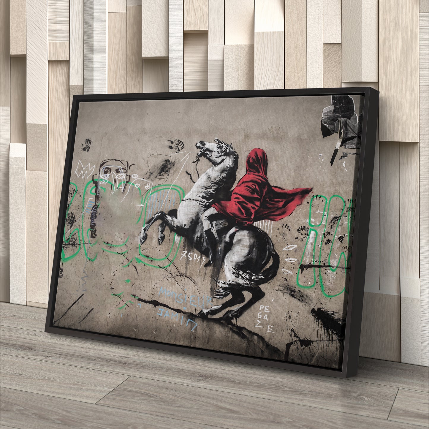Banksy 'Napoleon on Horse' Canvas Print - Framed Wall Art