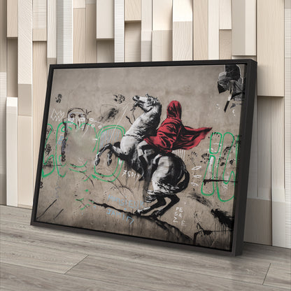 Banksy 'Napoleon on Horse' Canvas Print - Framed Wall Art