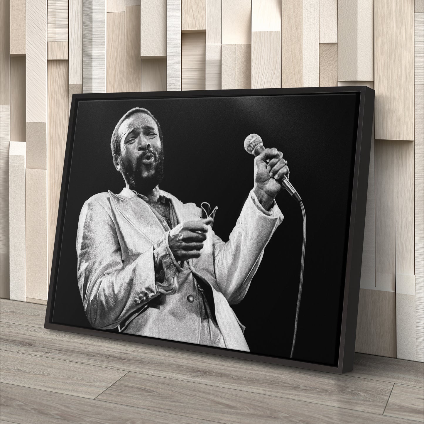 Marvin Gaye Black and White Canvas Art – Soul Singer Poster Wall Decor