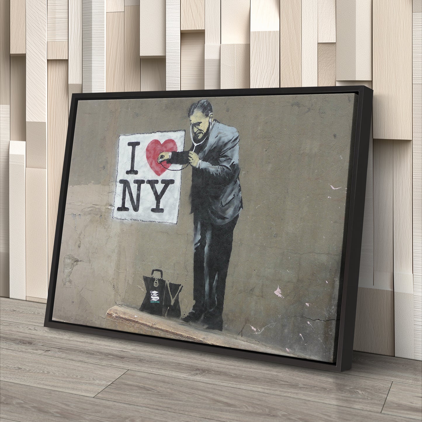 Banksy 'Love New York' Canvas Print - Framed Wall Art