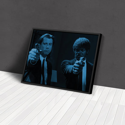 Pulp Fiction John Travolta & Samuel L. Jackson Canvas Wall Art – Movie Duo Decor