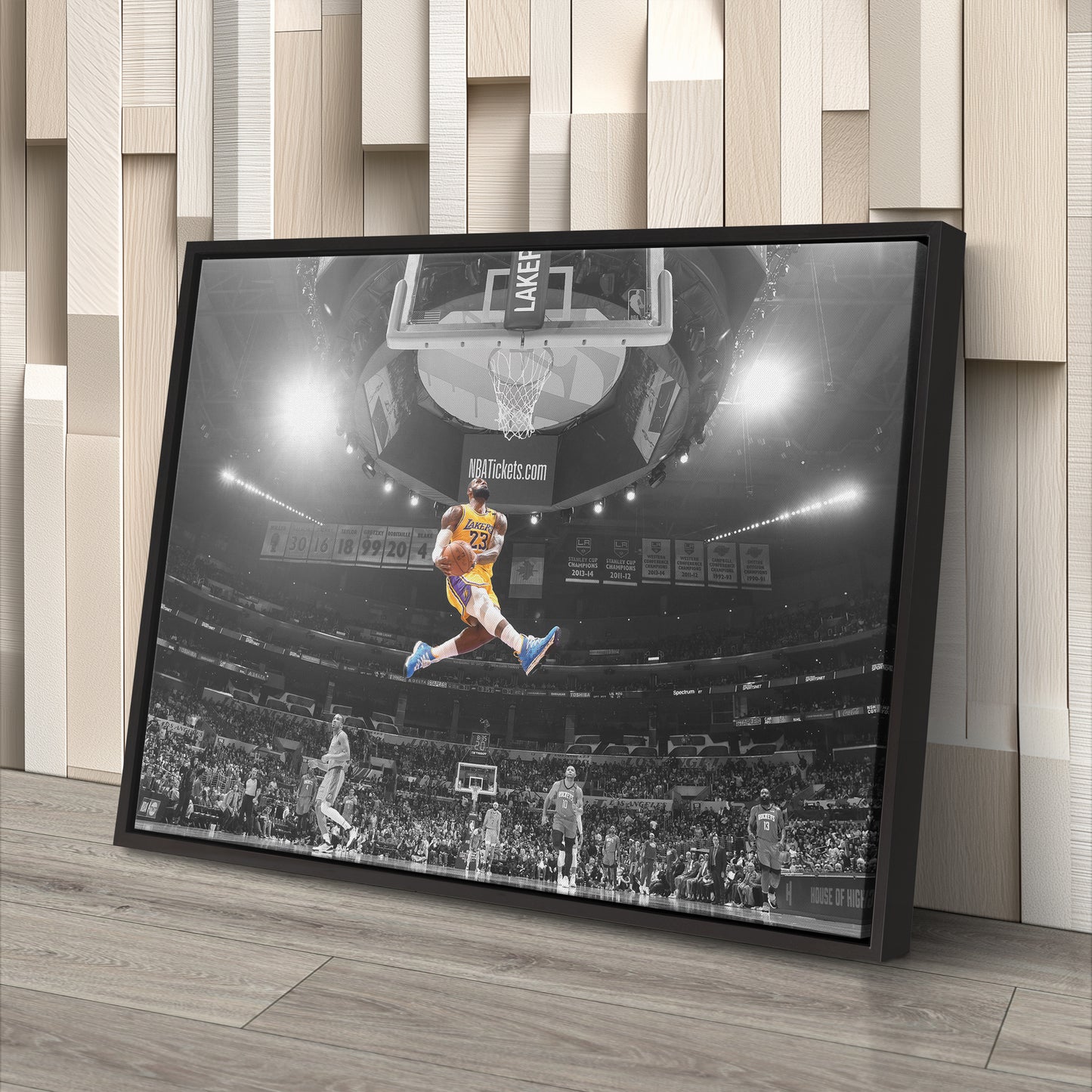 LeBron James Dunk Basketball Canvas Wall Art – NBA King in Action