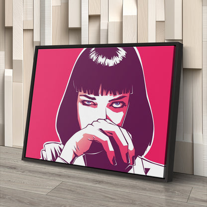 Pulp Fiction - Mia Wallace Illustration Canvas Wall Art Decor