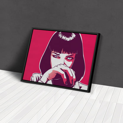 Pulp Fiction - Mia Wallace Illustration Canvas Wall Art Decor