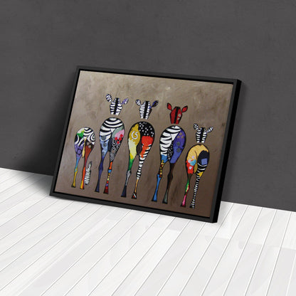 Abstract Colorful Zebra Print - Canvas Wall Art