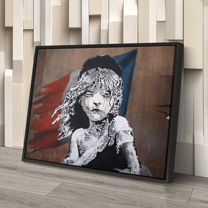 Banksy 'Les Misérables' Paris Mural Canvas Print - Framed Wall Art