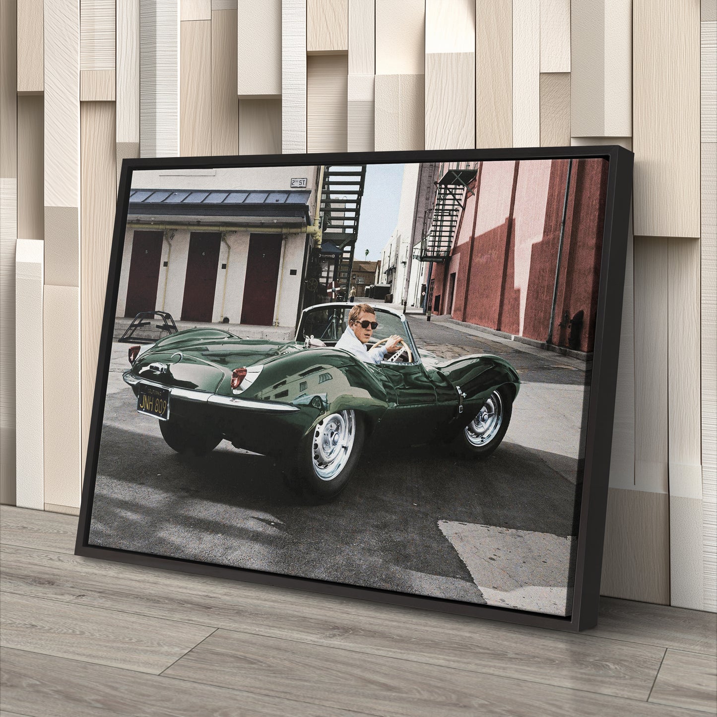 Steve McQueen Jaguar XKSS Canvas Wall Art – Iconic Car Decor