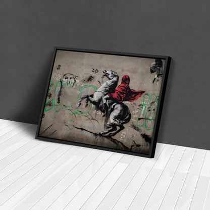 Banksy 'Napoleon on Horse' Canvas Print - Framed Wall Art