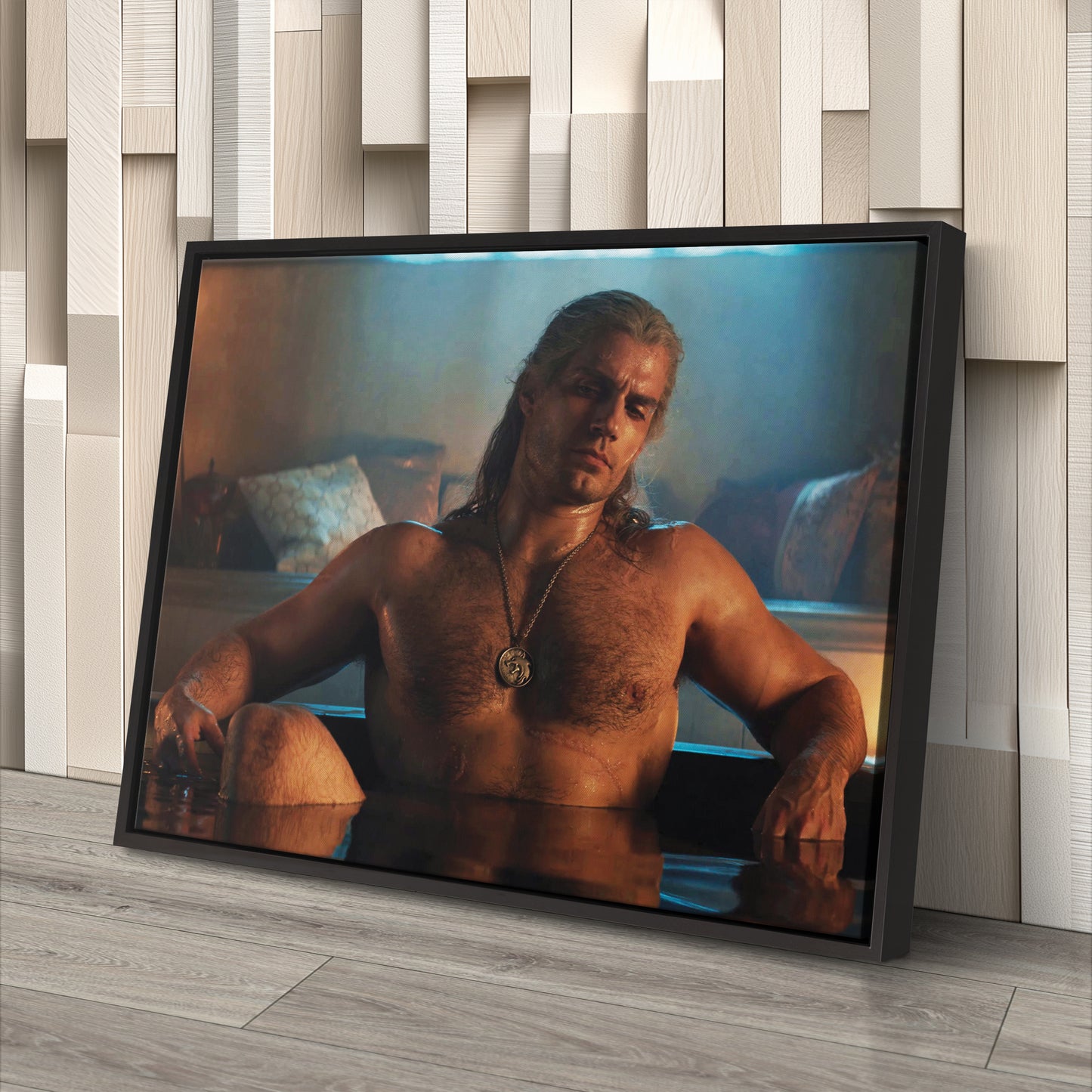 Henry Cavill Geralt Bathtub Canvas Wall Art – Witcher TV Series Decor