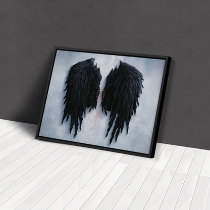 Banksy Angel Black Wings Canvas Wall Art – Bold Street Art Decor