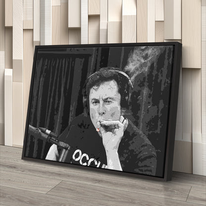 Elon Musk Smoking Canvas Wall Art – Entrepreneur Icon Print for Home