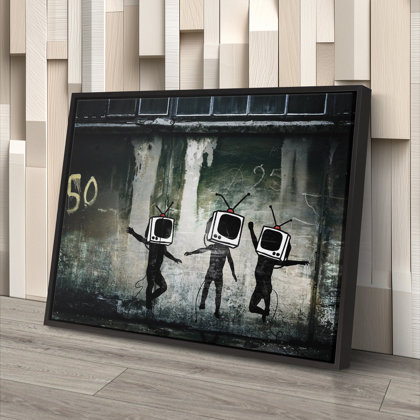 Banksy 'Television' Canvas Print - Framed Wall Art