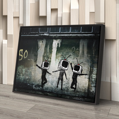 Banksy 'Television' Canvas Print - Framed Wall Art