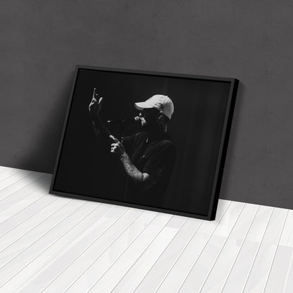 Mac Miller Black and White Canvas Wall Art – Rap Icon Tribute