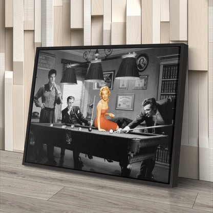 Marilyn Monroe & Elvis Presley Billiard - Canvas Wall Art Decor