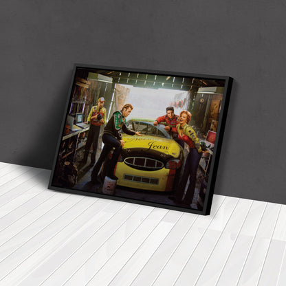 Marilyn Monroe, Elvis Presley & James Dean - Racing Car Canvas Wall Art Decor