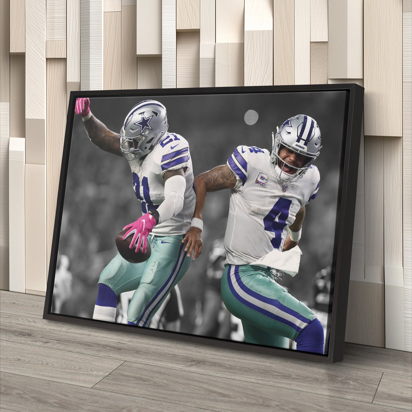 Dak and Zeke Dallas Cowboys Canvas Wall Art – NFL Legends Print for Home