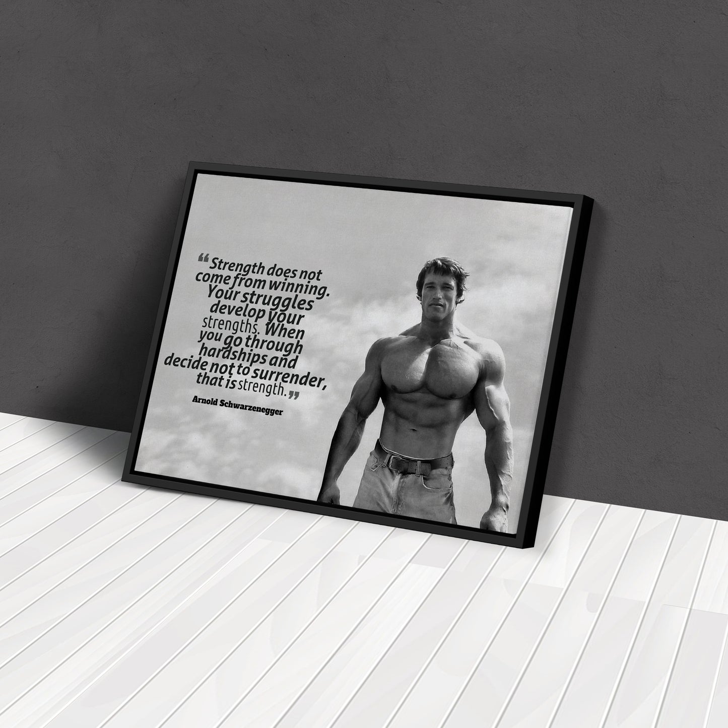 Arnold Schwarzenegger Motivational Quote Canvas Print – Wall Art for Home Decor & Inspiration