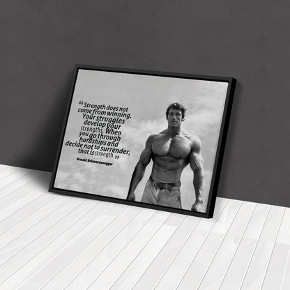 Arnold Schwarzenegger Motivational Quote Canvas Print – Wall Art for Home Decor & Inspiration