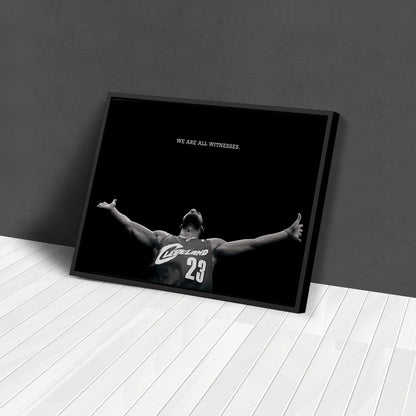 LeBron James We Are All Witness Canvas Wall Art – NBA Legend Tribute