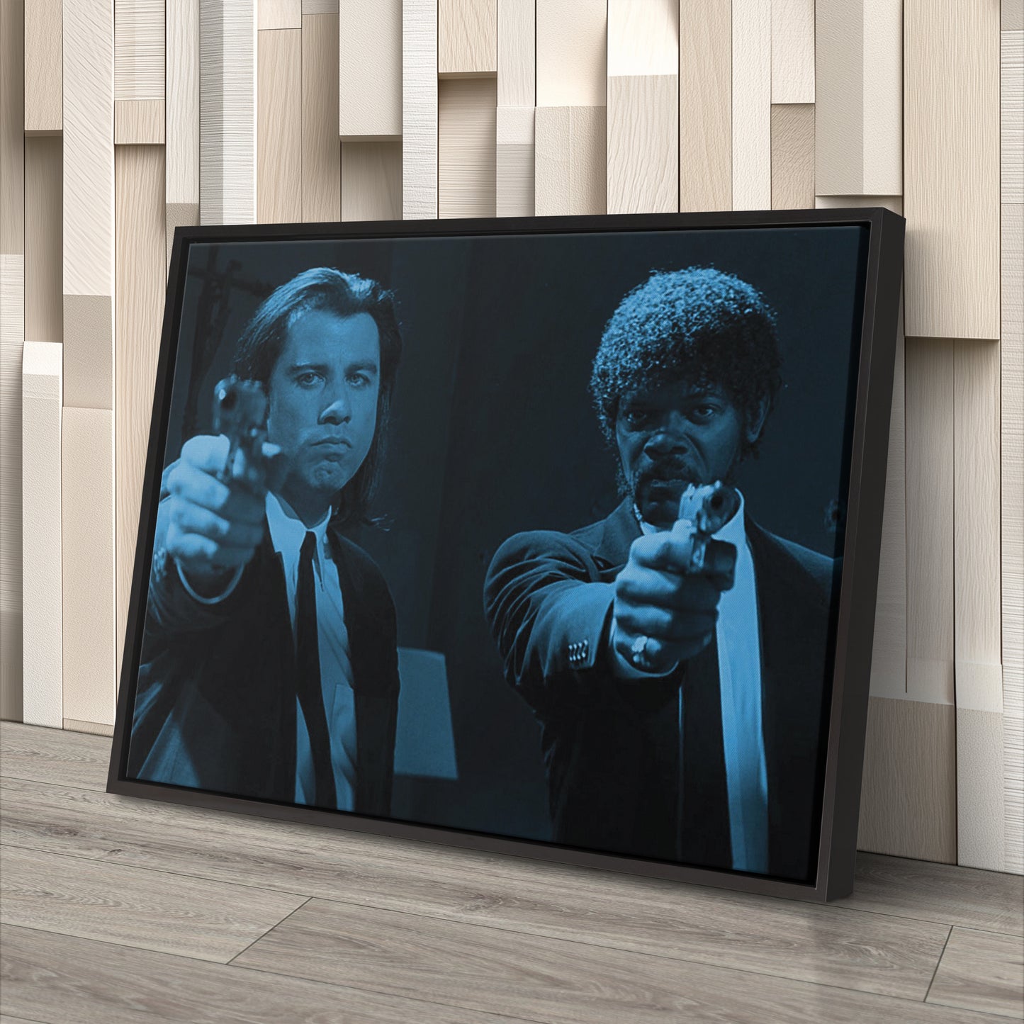 Pulp Fiction John Travolta & Samuel L. Jackson Canvas Wall Art – Movie Duo Decor