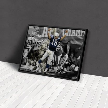 Peyton Manning AFC Championship Canvas Art - NFL Colts vs. Patriots