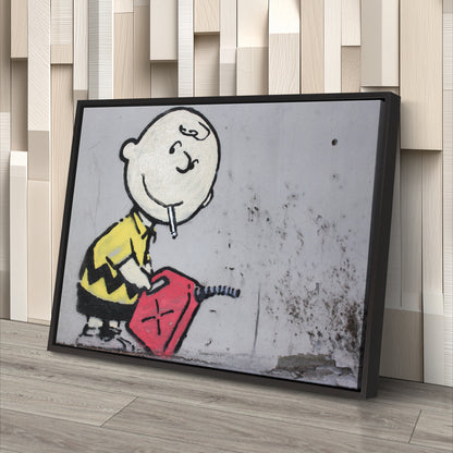 Banksy 'Gas and Smoke' Canvas Print - Framed Wall Art