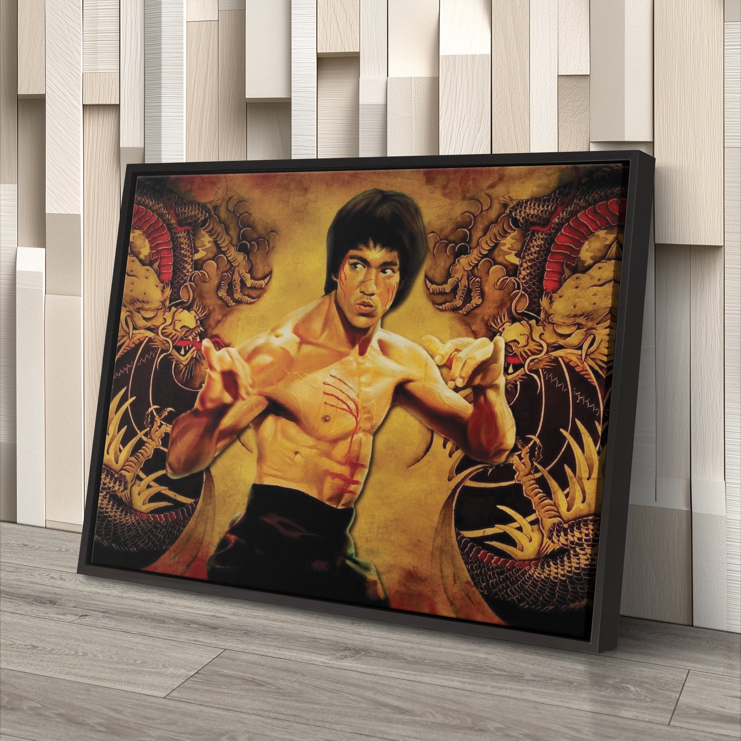 Bruce Lee Martial Art Dragons Canvas Wall Art – Fighter's Legacy Decor
