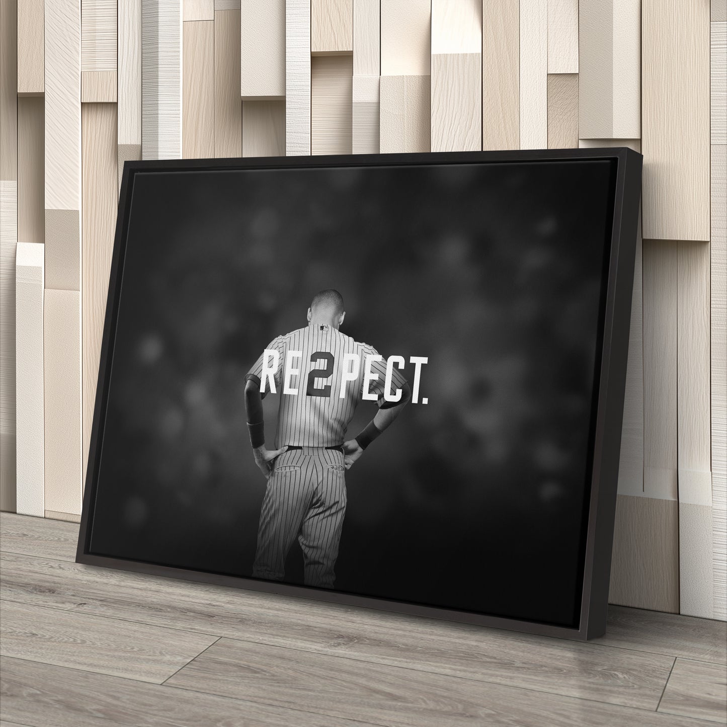 Derek Jeter Baseball Black and White Canvas Wall Art – MLB Legend Decor