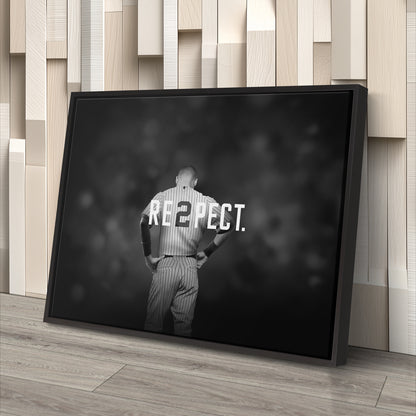 Derek Jeter Baseball Black and White Canvas Wall Art – MLB Legend Decor