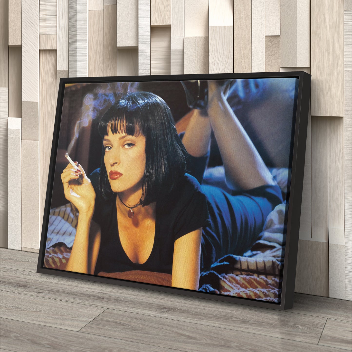 Uma Thurman Smoking Pulp Fiction Canvas Art – Legendary Movie Star Decor
