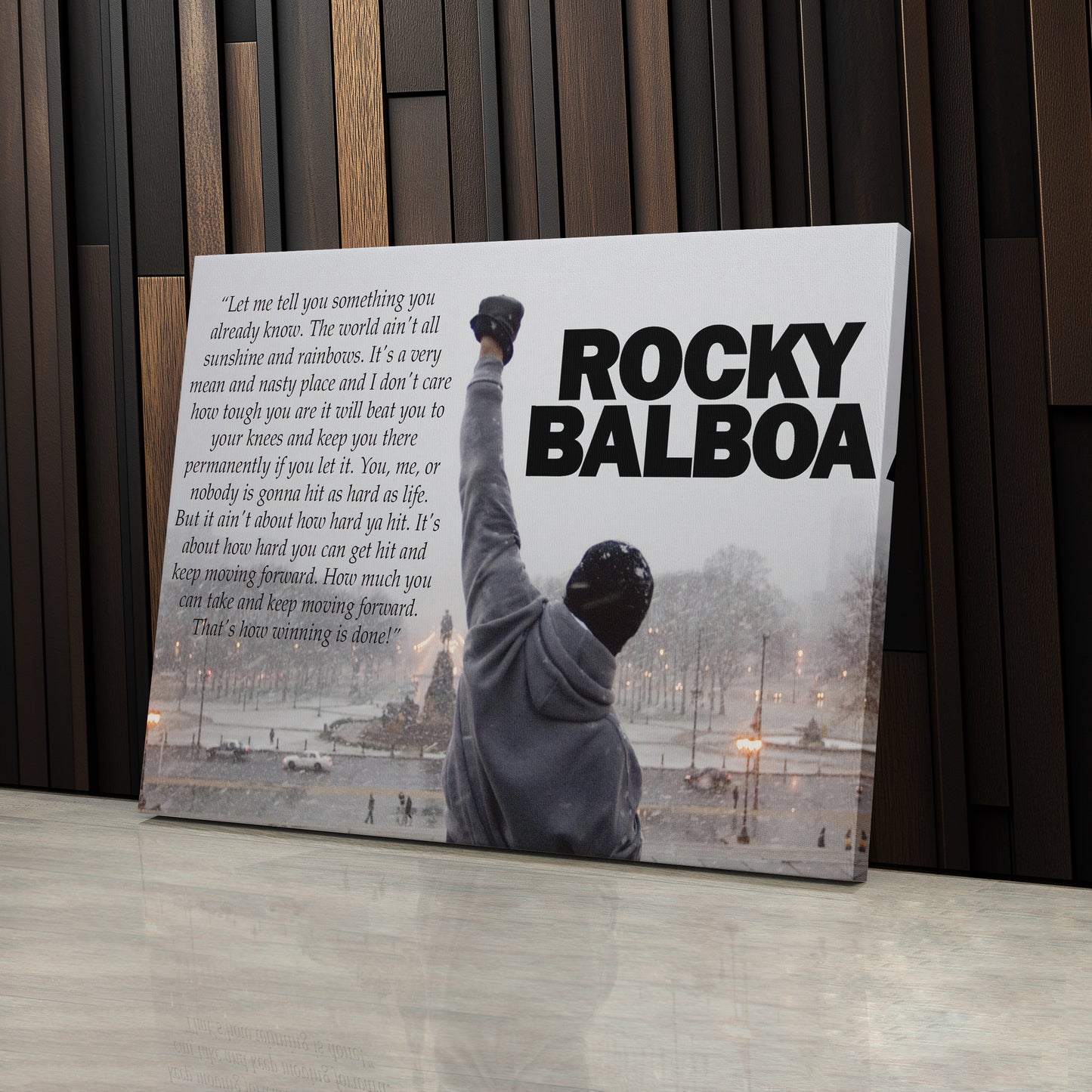 Rocky Balboa Motivational Quote Canvas Wall Art – Boxing Legend Decor
