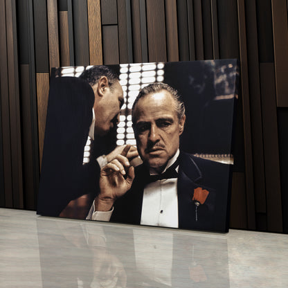 Vito Corleone Canvas Wall Art – 'The Godfather' Movie Poster
