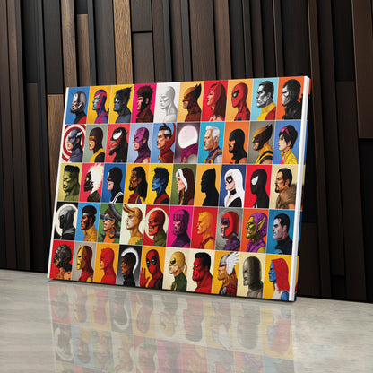 Marvel Headshots Canvas Art - Comic Book Hero Wall Decor