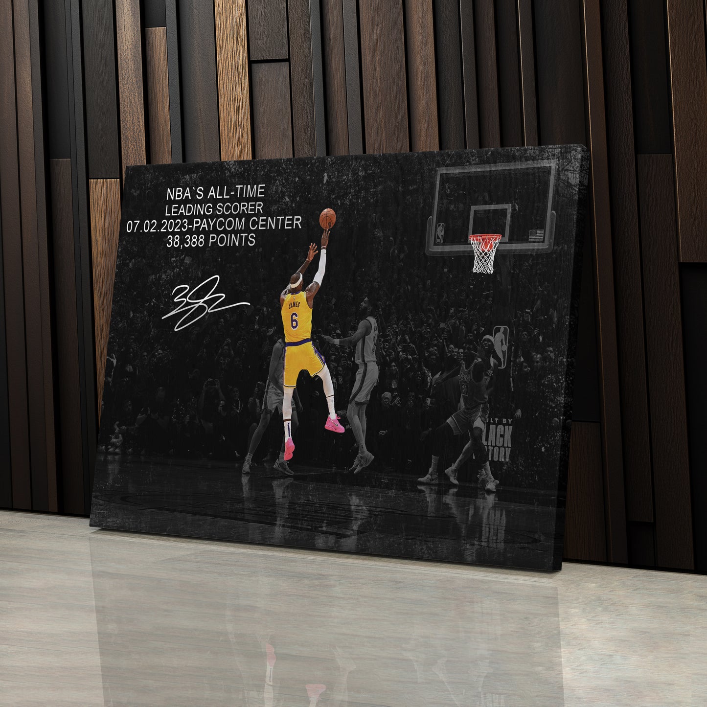 LeBron James All-Time Leading Scorer Canvas Wall Art Decor - NBA Legend Poster