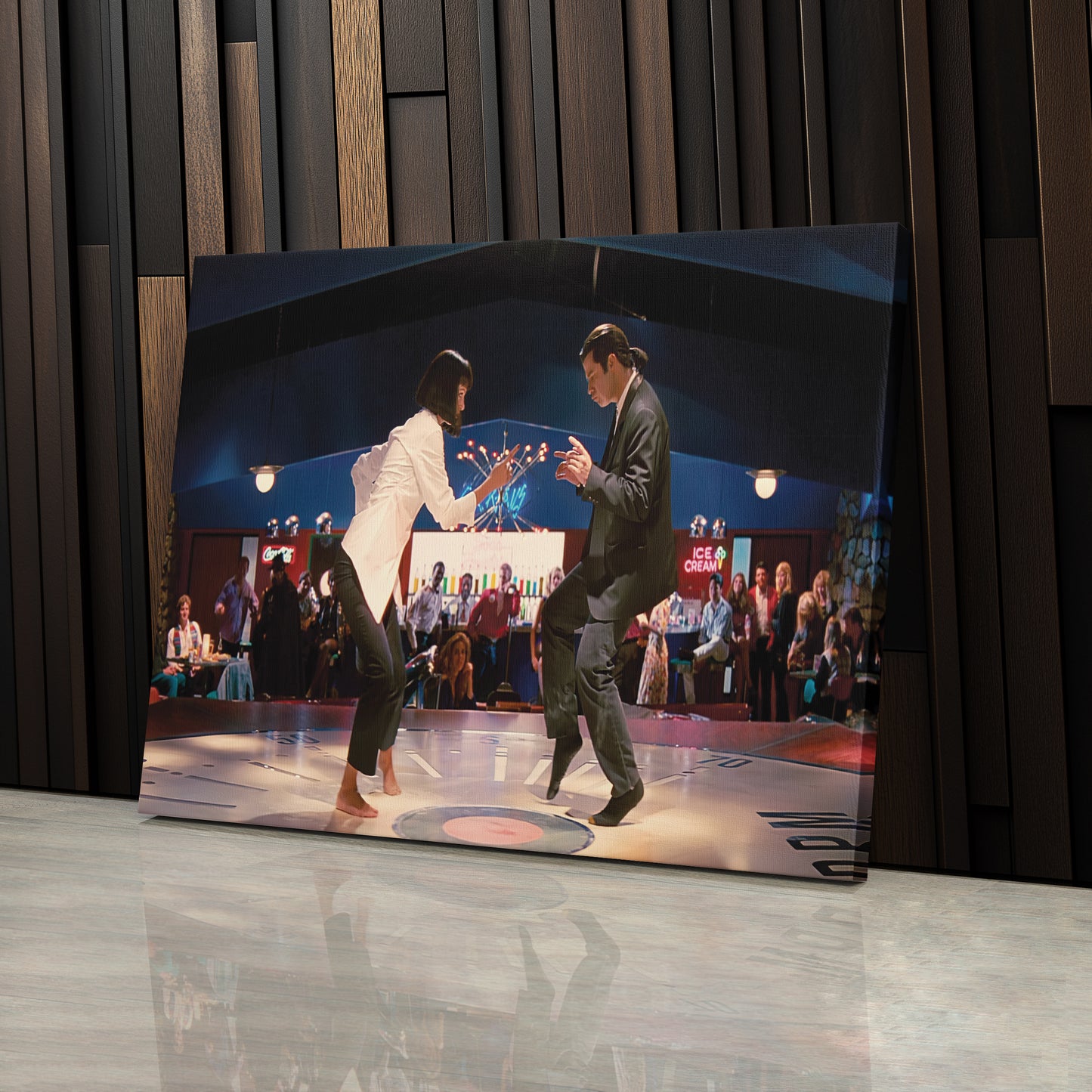 Pulp Fiction Dance Twist Canvas Wall Art – Iconic Movie Scene Decor