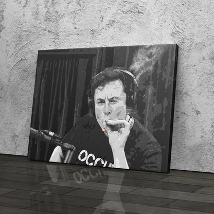 Elon Musk Smoking Canvas Wall Art – Entrepreneur Icon Print for Home