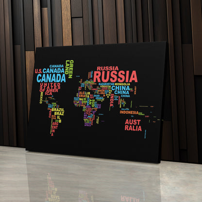 World Map - Canvas Wall Art Decor for Home & Office