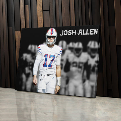 Josh Allen Highlighted Buffalo Bills Canvas Wall Art – Football Star Poster